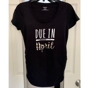 Motherhood Maternity shirt “Due In April”
